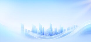 现代都市蓝色波浪白线科技背景