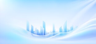 现代都市蓝色波浪白线科技背景
