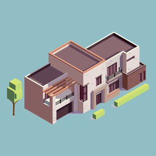 手绘建筑房子