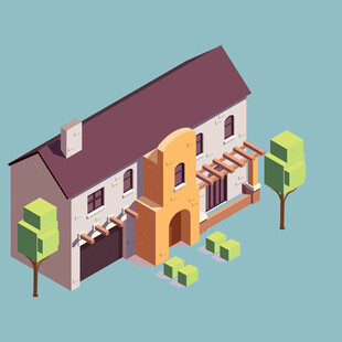 手绘建筑房子