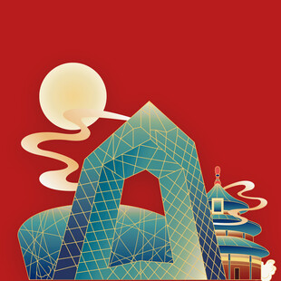 手绘建筑房子