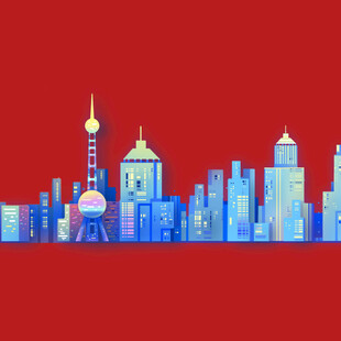 手绘建筑房子