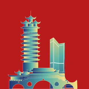 手绘建筑房子
