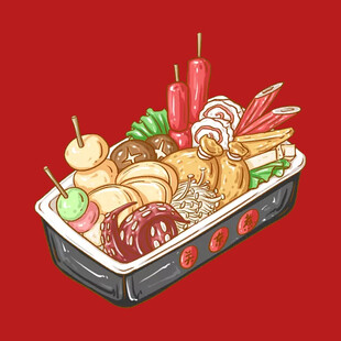 手绘麻辣烫