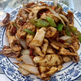 孜然炒牛心管