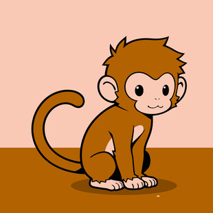 手绘卡通猴子
