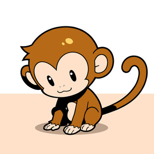 手绘卡通猴子