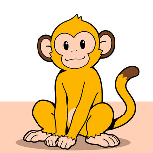 手绘卡通猴子