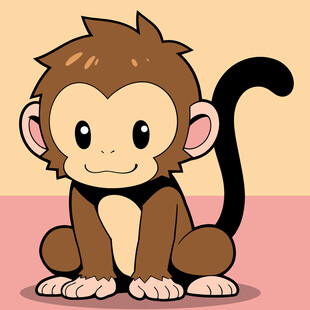 手绘卡通猴子