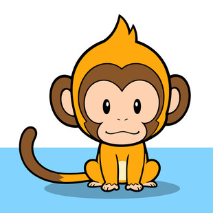 手绘卡通猴子