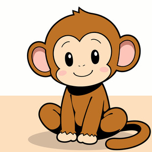 手绘卡通猴子