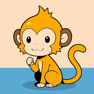 手绘卡通猴子
