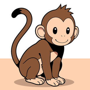 手绘卡通猴子