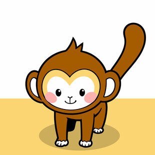 手绘卡通猴子