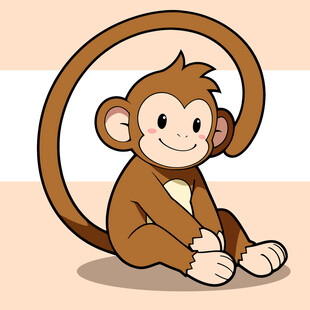 手绘卡通猴子