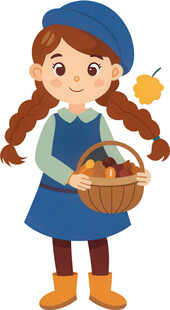 女孩采摘蔬果展现勤劳一面免抠