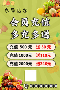 水果店会员充值单页