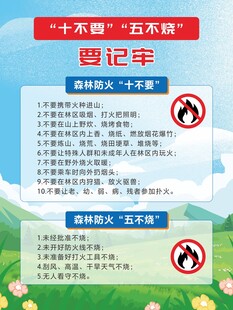 森林防火展板 十不要五不烧