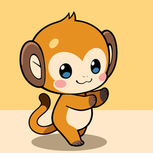 手绘卡通小猴