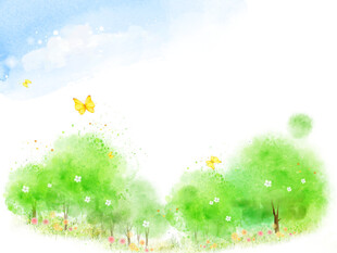 春天手绘插画元素