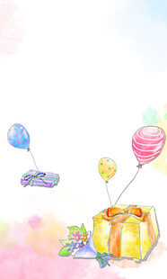 生日快乐生日礼物卡通插画