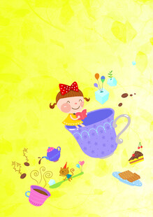 美味下午茶卡通幼儿插画