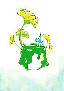 卡通绿色环保插画