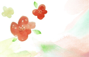 手绘水彩花卉图案插画