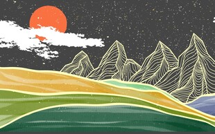 山峰山脉背景墙  