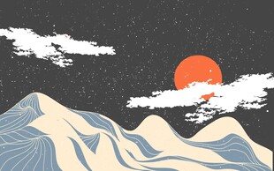   山峰背景墙 