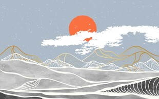   山水背景墙  