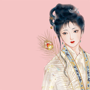 手绘古风美女