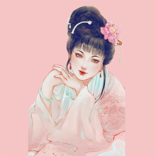 手绘古风美女