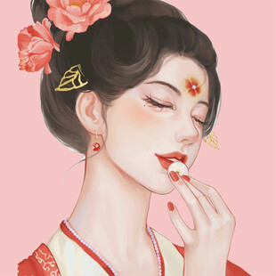 手绘古风美女