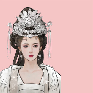 手绘古风美女