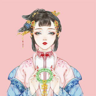 手绘古风美女