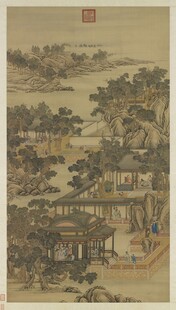 清院本 十二月令图轴 十一参禅