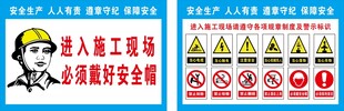 安全标识牌佩戴安全帽