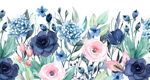 水彩花