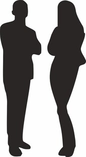 都市精英 男女剪影