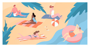 夏季沙滩插图