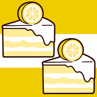 手绘卡通创意柠檬蛋糕
