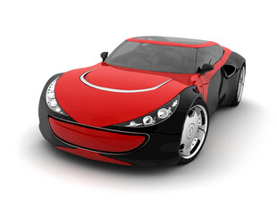 红色炫酷跑车外观展示