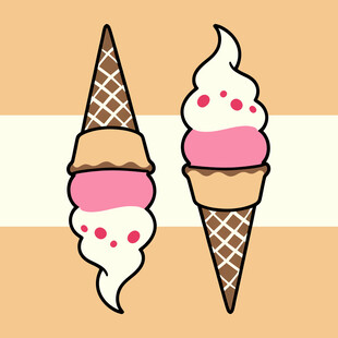 手绘卡通创意冰淇淋