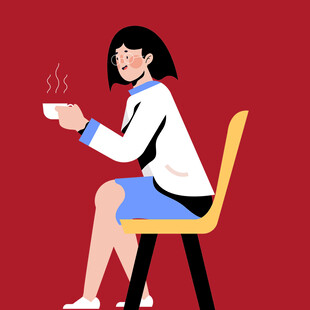 喝咖啡女孩