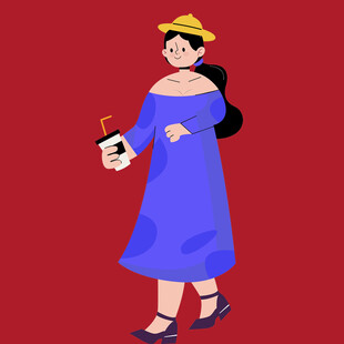 喝咖啡女孩
