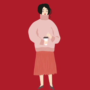 喝咖啡女孩