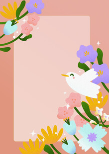 卡通花鸟背景
