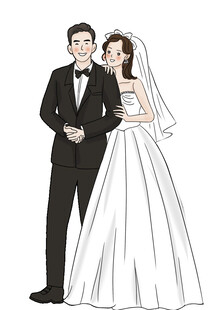 婚礼卡通牌