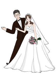 婚礼迎宾卡通牌